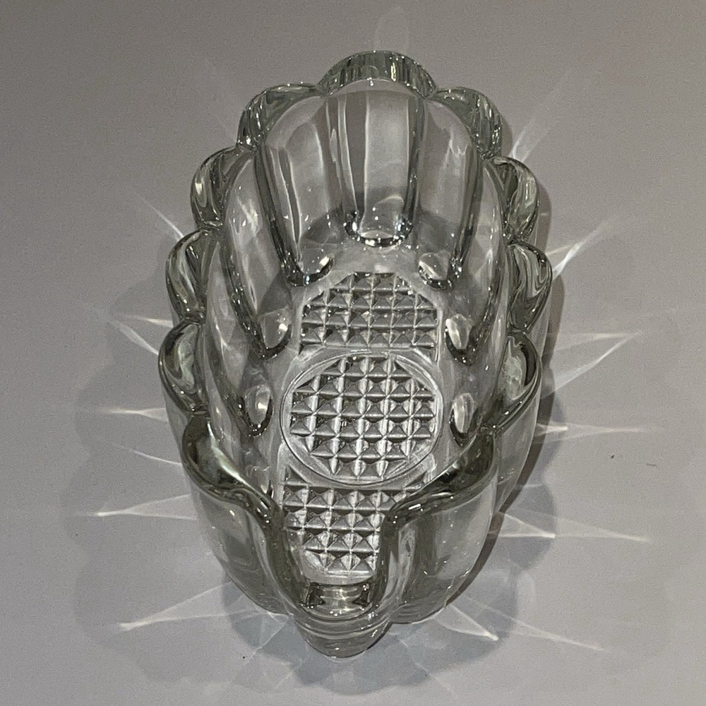 Vintage Princess House Clear Glass Spoon Fork Utensil Holder Buffet 5" Silverwar